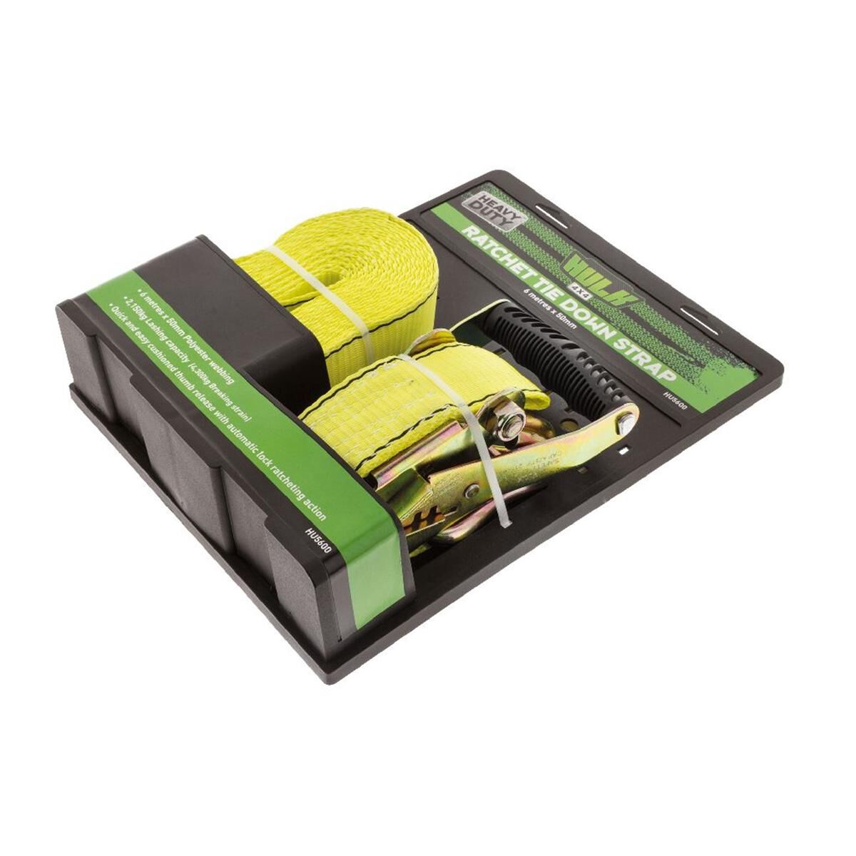 QTY 1 HD RATCHET TIEDOWN 6m 50mm 2150kg LASHING CAPACITY  HULK 4x4, , scanz_hi-res