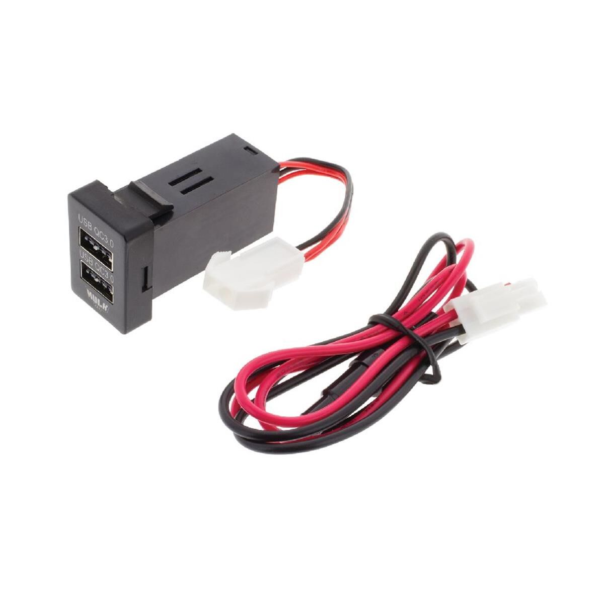 DUAL USB SOCKET QC3 OE RPL T/S LATE TOYOTA BLUE LED  33 x 22mm            HULK 4x4, , scanz_hi-res