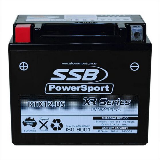 MOTORCYCLE AND POWERSPORTS BATTERY (YTX12-BS) AGM 12V 10AH 265CCA BY SSB HIGH PERFORMANCE, , scanz_hi-res