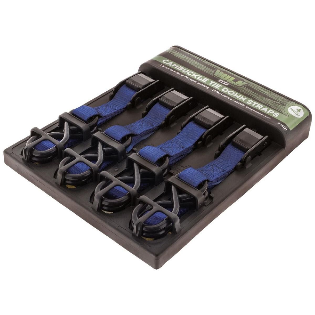 QTY 4 CAMBUCKLE TIEDOWN 1.8m x 25mm 250kg LASHING CAPACITY  HULK 4x4, , scanz_hi-res