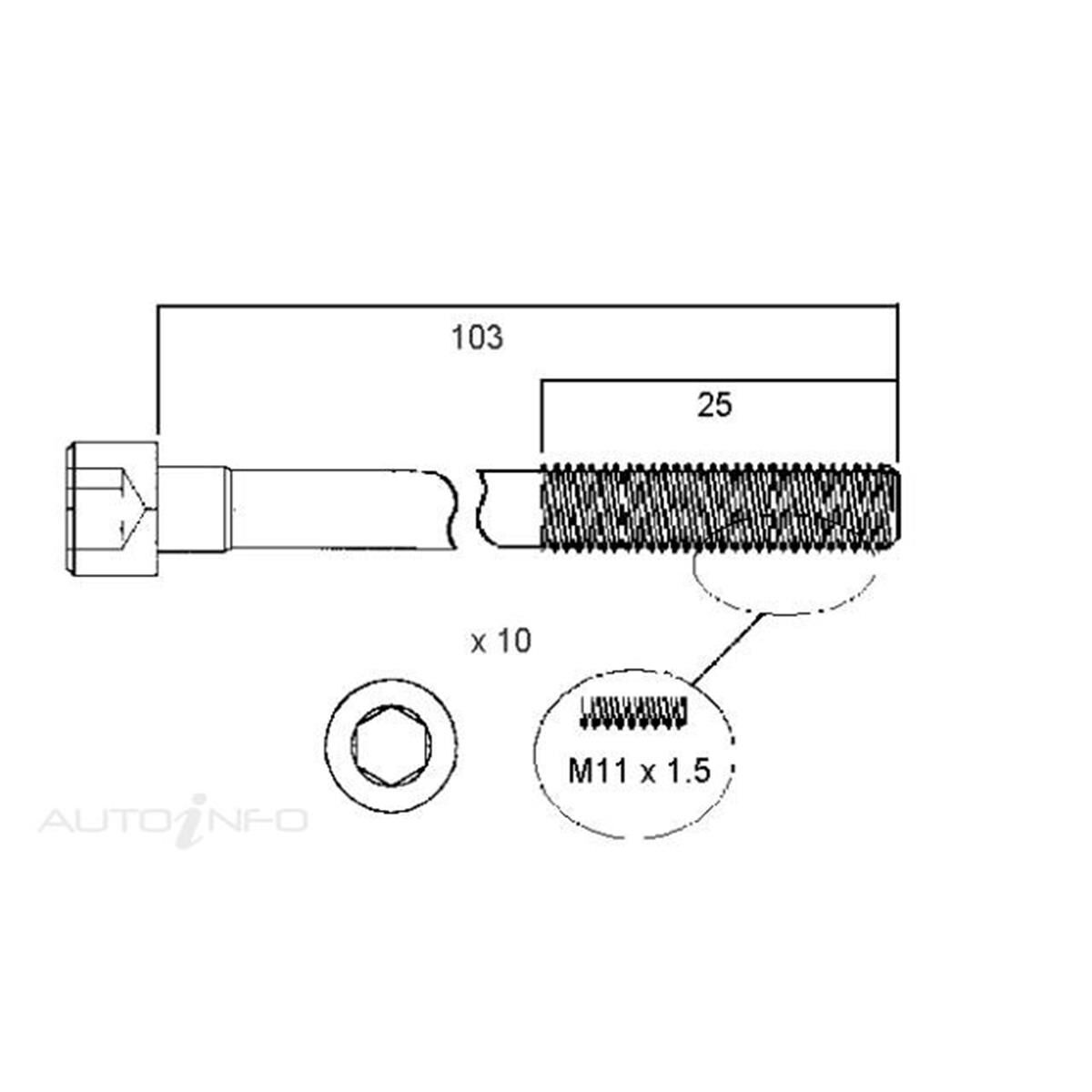 HEAD BOLT SET NISSAN CA16DE CA18DE, , scanz_hi-res