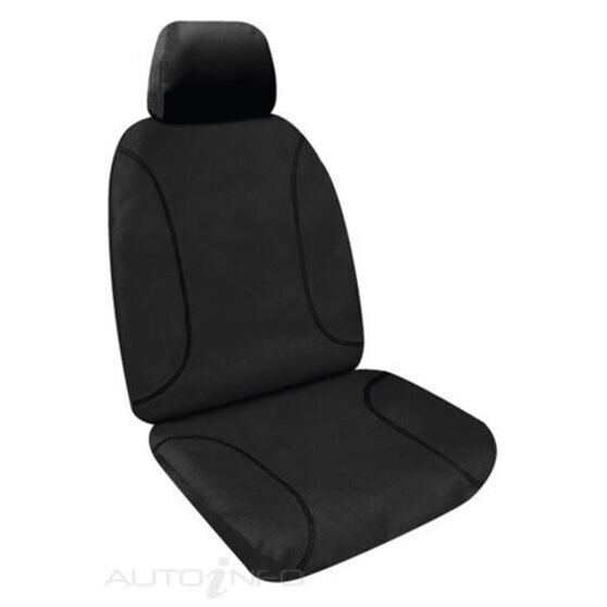 Tradies Canvas Ready Made Seat Covers - Front, Black, Suits Triton