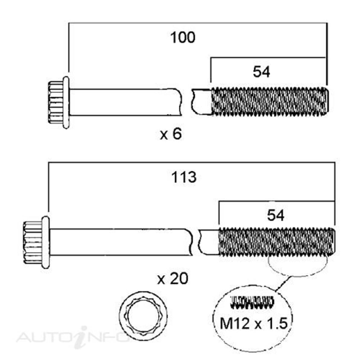 HEAD BOLT SET ISUZU 6BG1 6BD1 6B1T, , scanz_hi-res