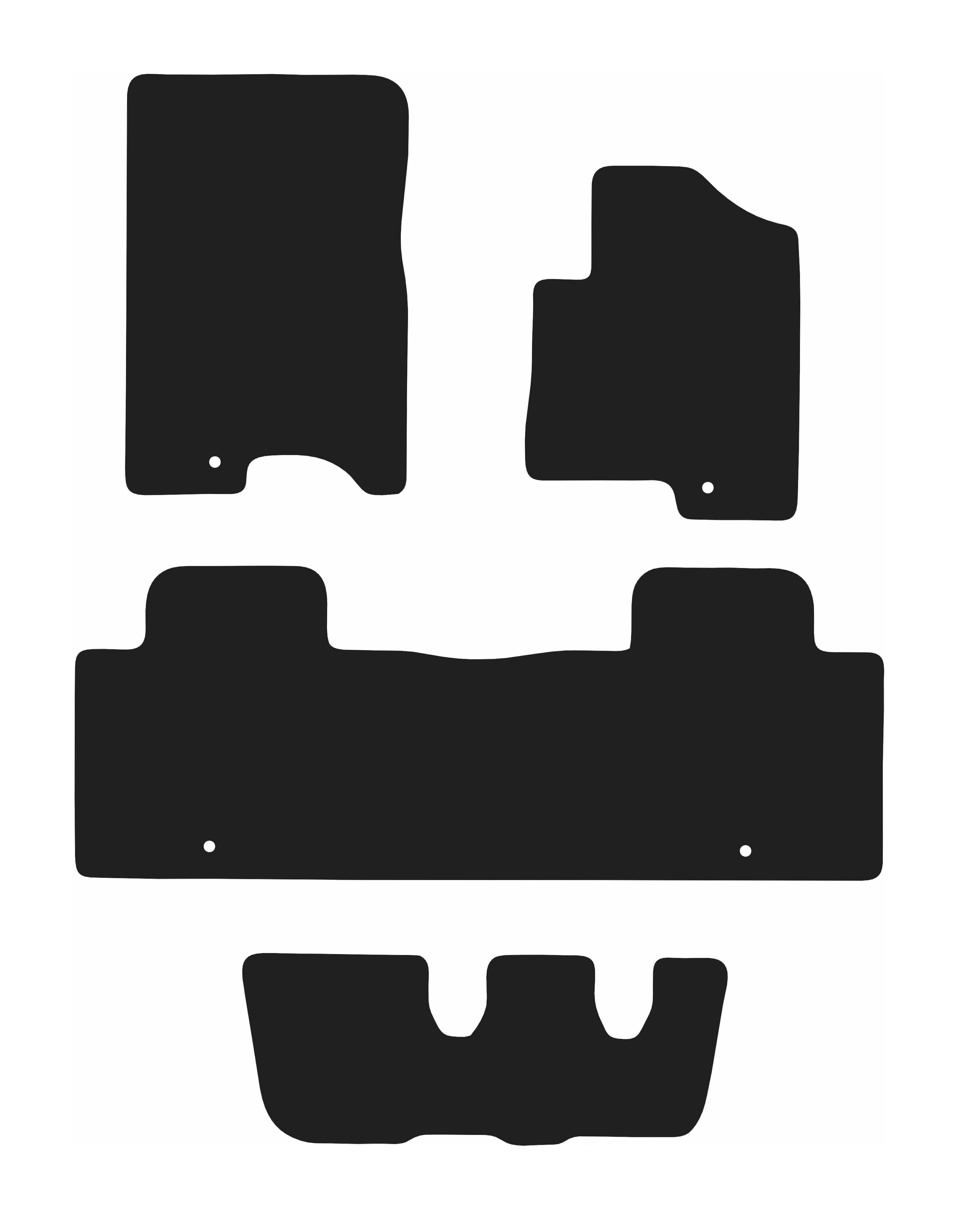 LUXURY CARPET CAR MATS FOR SSANGYONG REXTON G4 (2ND GEN 7 SEAT) 2017-2022, , scanz_hi-res