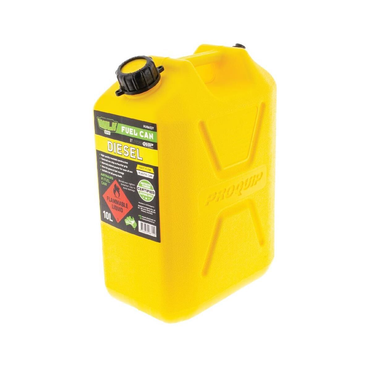 FAST FLOW PLASTIC FUEL CAN 10LT DIESEL YELLOW, , scanz_hi-res