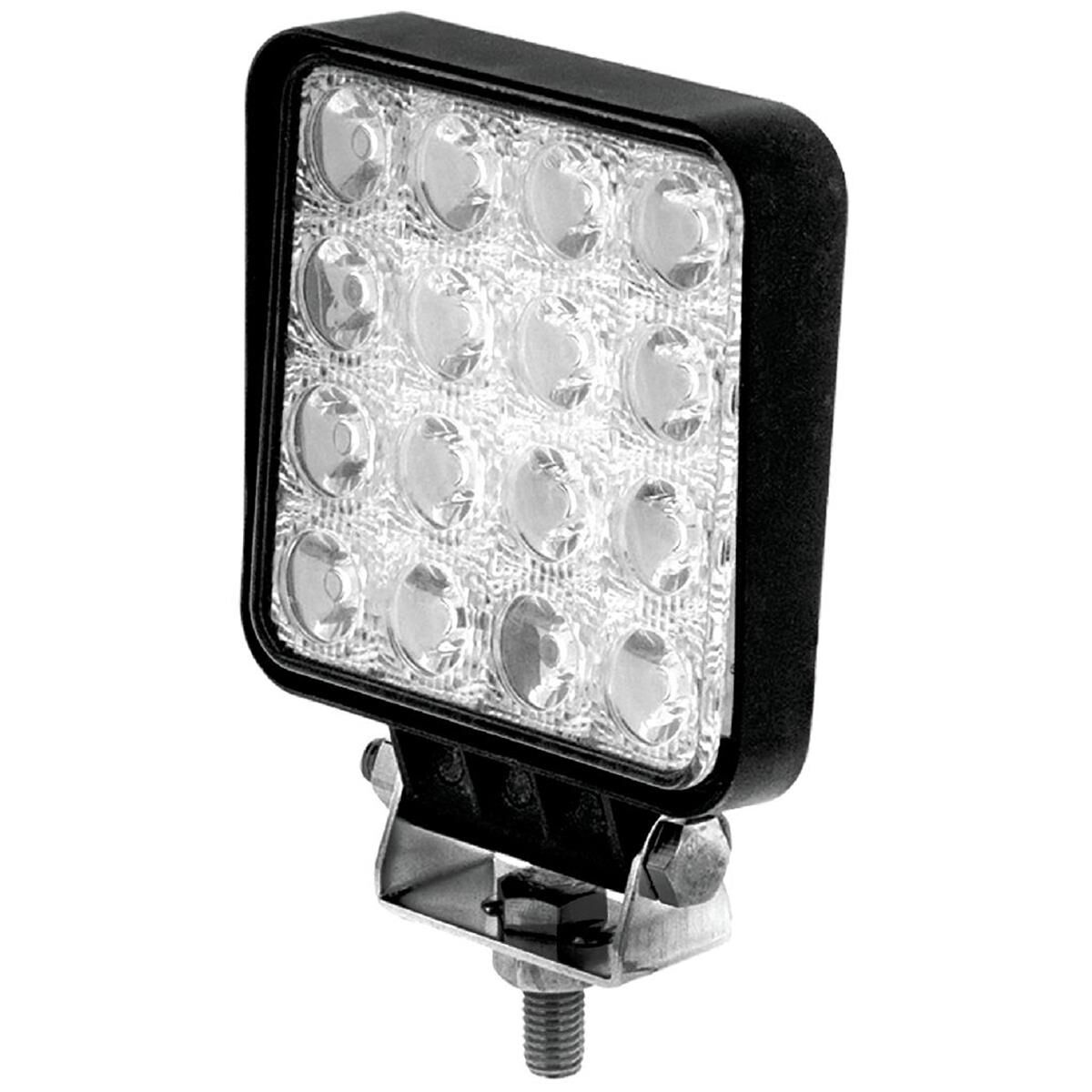 LED SQUARE WORKLAMP FLOOD BEAM 10-30V 48Watt 16 LEDs BLCK ABS HSNG 3,200 Lumens, , scanz_hi-res