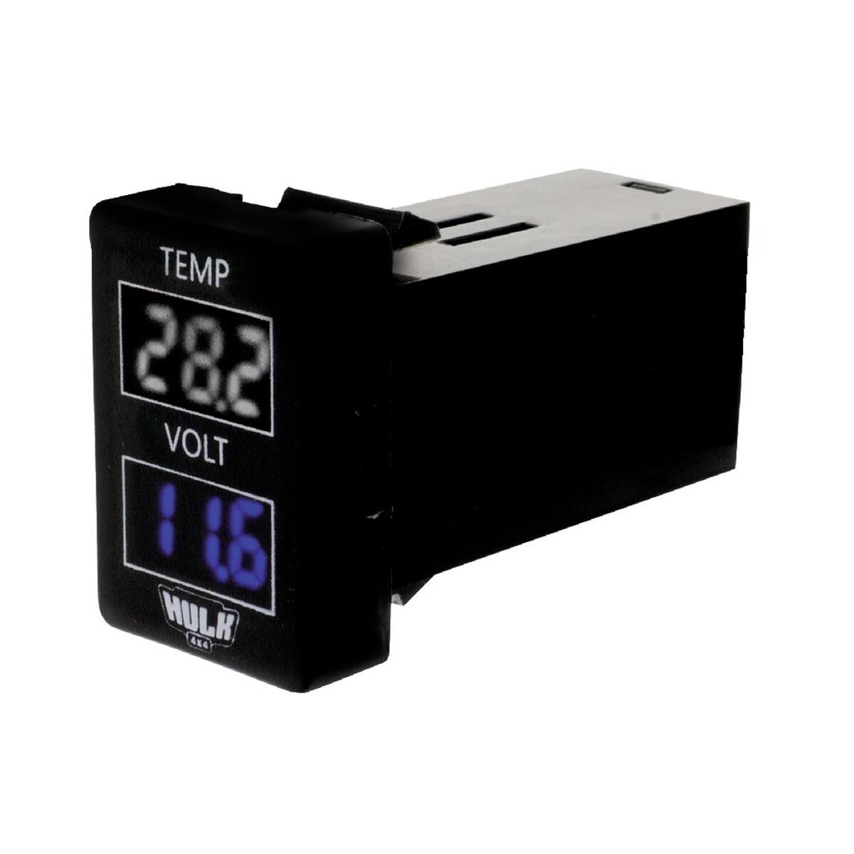 TEMP & VOLTMETER OE RPL T/S LATE TOYOTA WHITE & BLUE LED 33 x 22mm, , scanz_hi-res