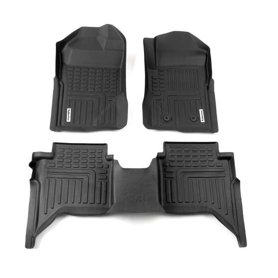 DEEP DISH FLOOR LINERS FOR FORD RANGER NEXT GEN 2022+ DUAL CAB XLT SPORT WILDTRAK RAPTOR FULL SET, , scanz_hi-res