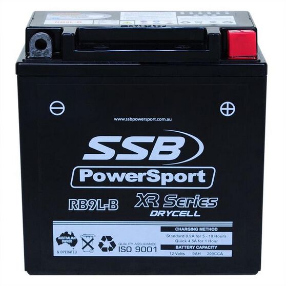 MOTORCYCLE AND POWERSPORTS BATTERY (YB9L-B) AGM 12V 9AH 200CCA BY SSB HIGH PERFORMANCE, , scanz_hi-res