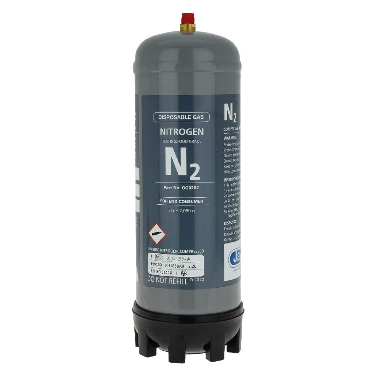 NITROGEN DISPOSABLE CYLINDER 2.2L 100% FOOD GRADE, , scanz_hi-res