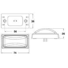 LED SIDE MARKER LAMP RED/AMBER 12/24V BLACK BASE 74 x 38 x 26mm, , scanz_hi-res