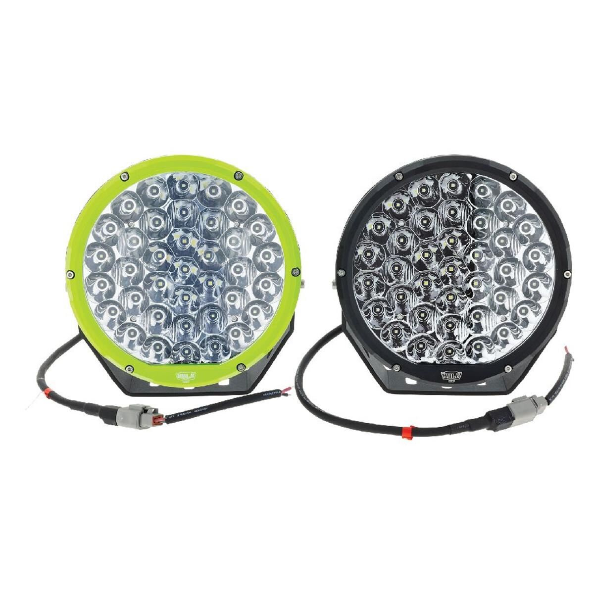 PKT 2 9" RND LED DRIVING LAMP KIT 9-36V 160W 37 LEDs GREEN & BLACK 15,600Lmns, , scanz_hi-res