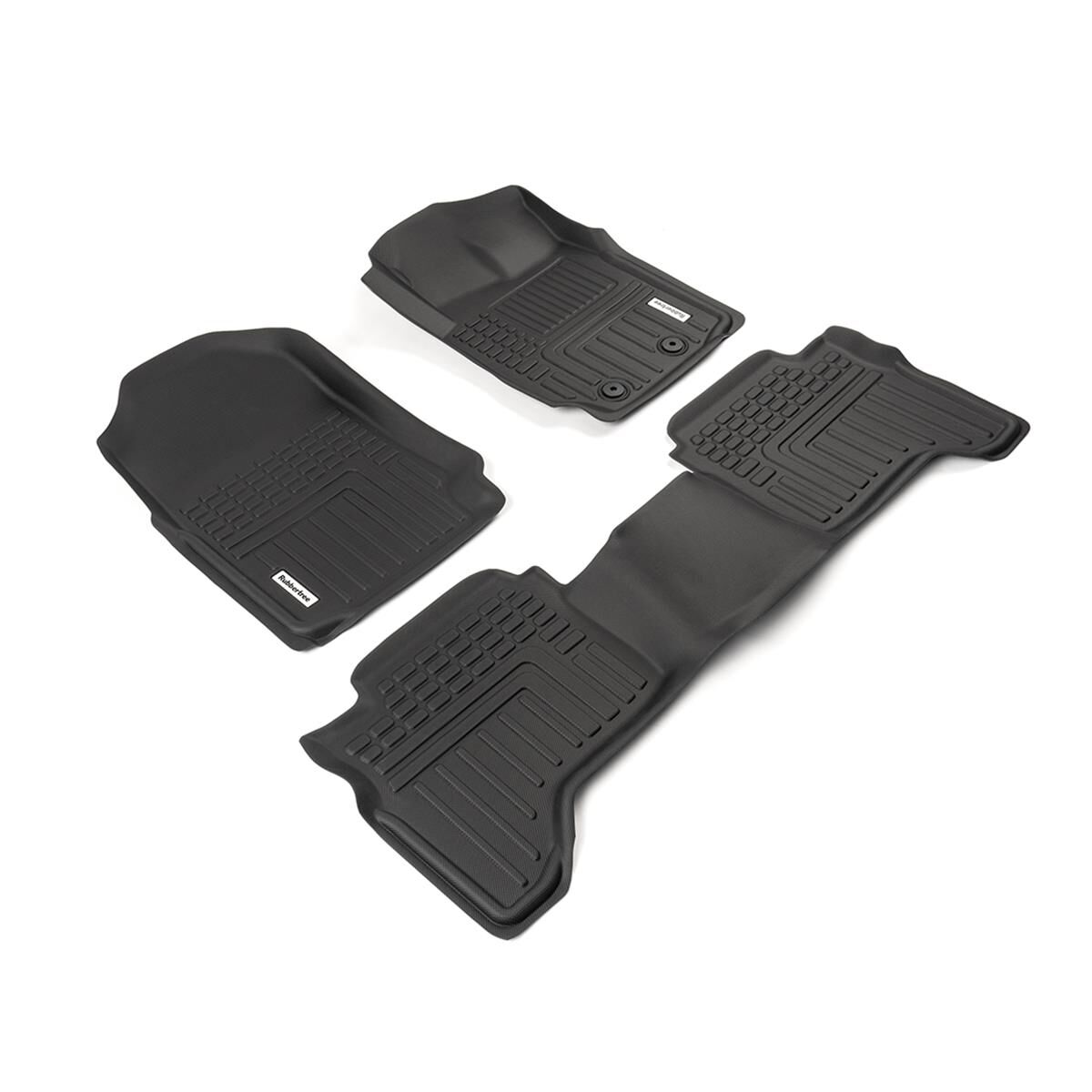 DEEP DISH FLOOR LINERS FOR FORD RANGER 2011-2022 DUAL CAB XLT WILDTRAK RAPTOR FULL SET, , scanz_hi-res