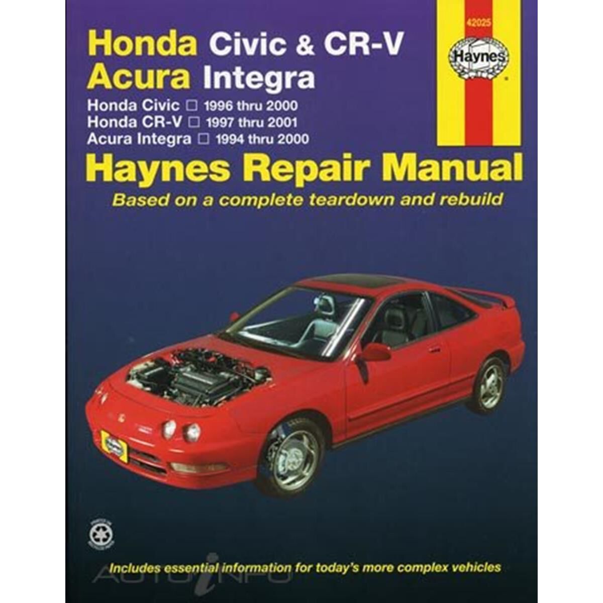 HONDA CIVIC & CR-V / ACURA INTEGRA HAYNES REPAIR MANUAL COVERING HONDA CIVIC (1996 THRU 2000), HONDA CR-V (1997 THRU 2001), AND ACURA INTEGRA (1994 THRU 2000), , scanz_hi-res