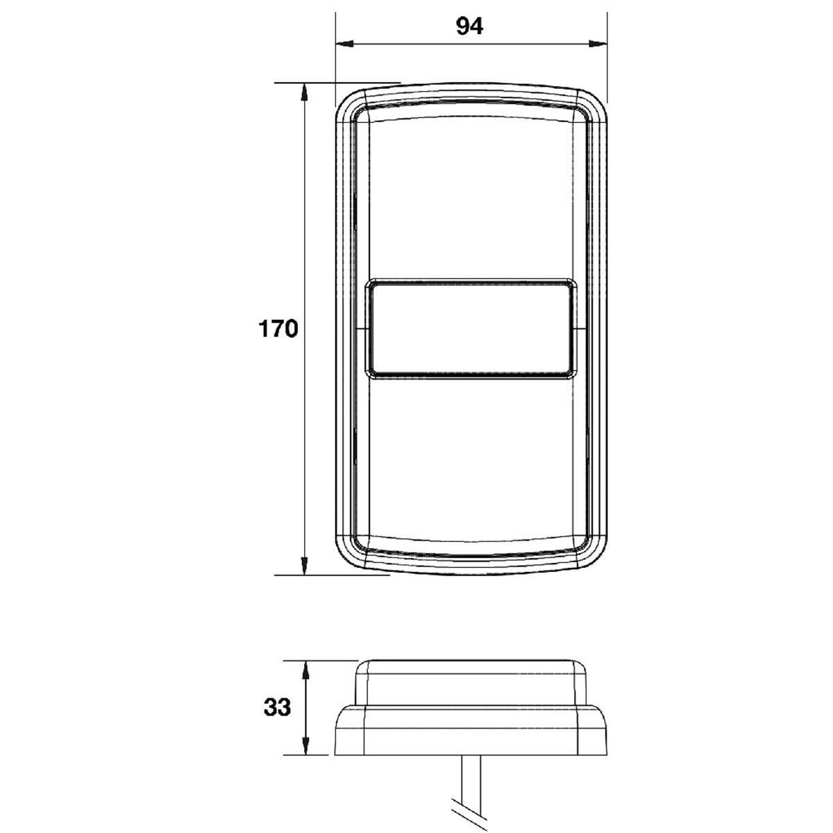 LED STOP/TAIL/INDICATOR LAMP 12/24V WITH REFLEX REFLECTOR 170 x 94 x 33mm, , scanz_hi-res