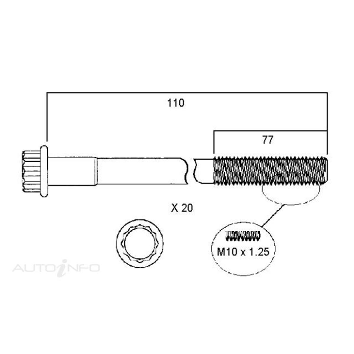 HEAD BOLT SET TOYOTA 1UZ-FE, , scanz_hi-res