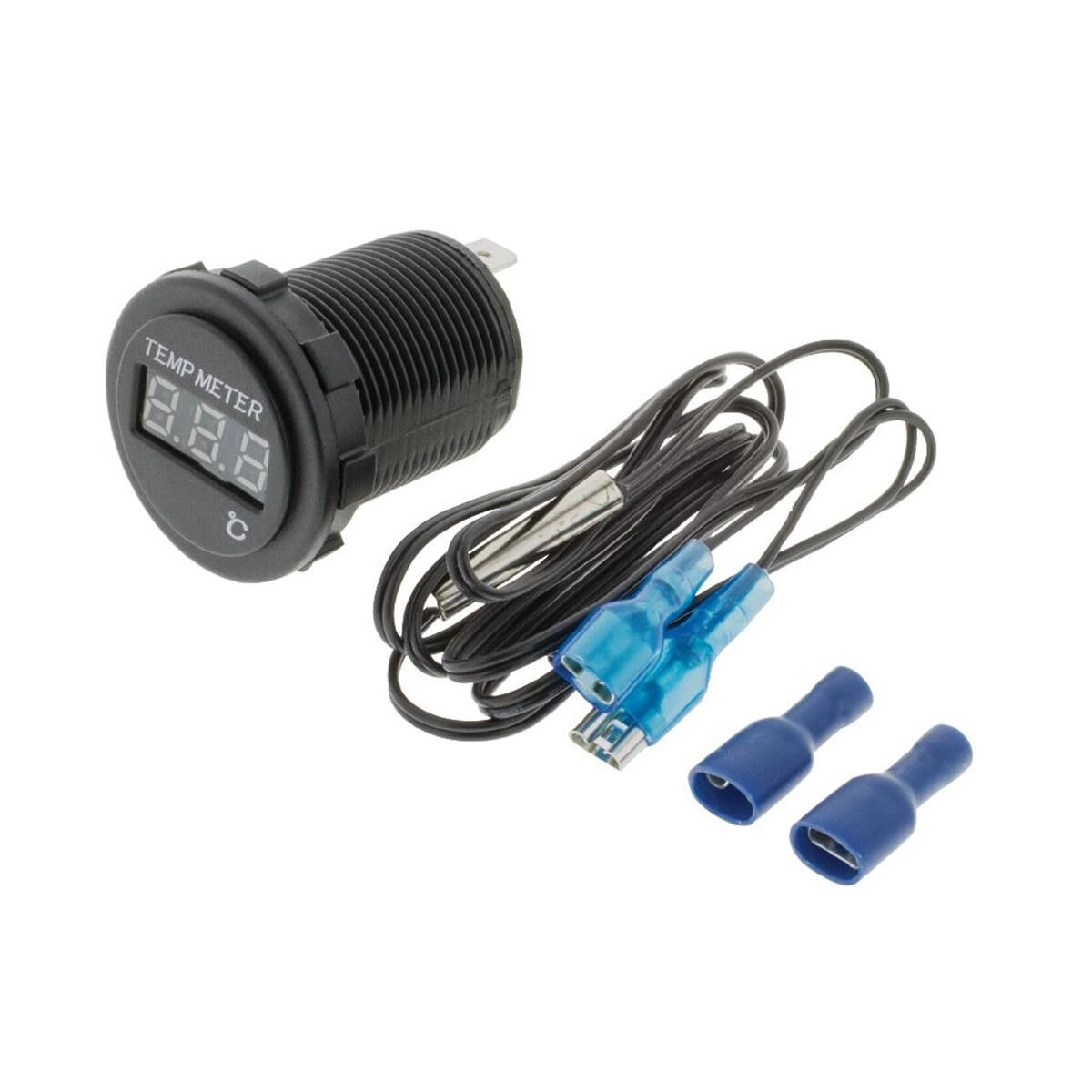 TEMPERATURE METER 12/24v -40/120c BLUE LED INC SENSOR                       HULK 4x4, , scanz_hi-res