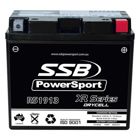 MOTORCYCLE AND POWERSPORTS BATTERY (Y51913) AGM 12V 19AH 320CCA BY SSB HIGH PERFORMANCE, , scanz_hi-res