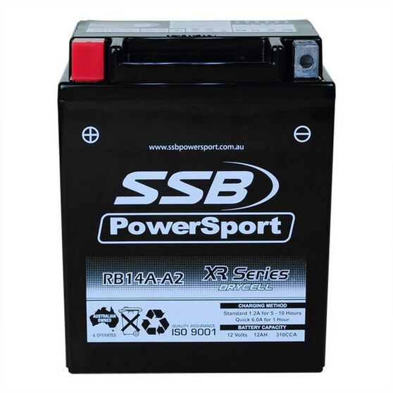 MOTORCYCLE AND POWERSPORTS BATTERY (YB14A-A2) AGM 12V 12AH 310CCA BY SSB HIGH PERFORMANCE, , scanz_hi-res
