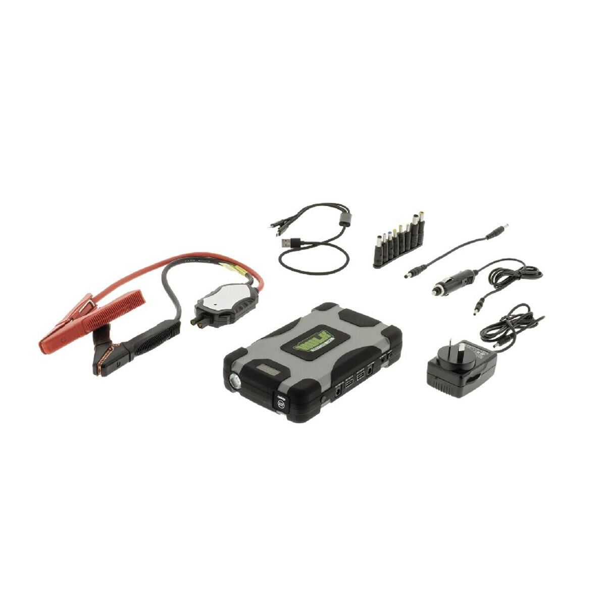 LITHIUM-COBALT JUMP STARTER 18,000mAh W/LED DISPLY, CARRY CASE, FLASH LIGHT, 12V PWR SUP, , scanz_hi-res