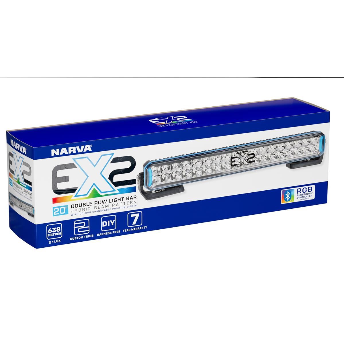 20 INCH EX2-R LIGHT BAR DOUBLE ROW COMPLETE KIT RGB ENABLED, , scanz_hi-res