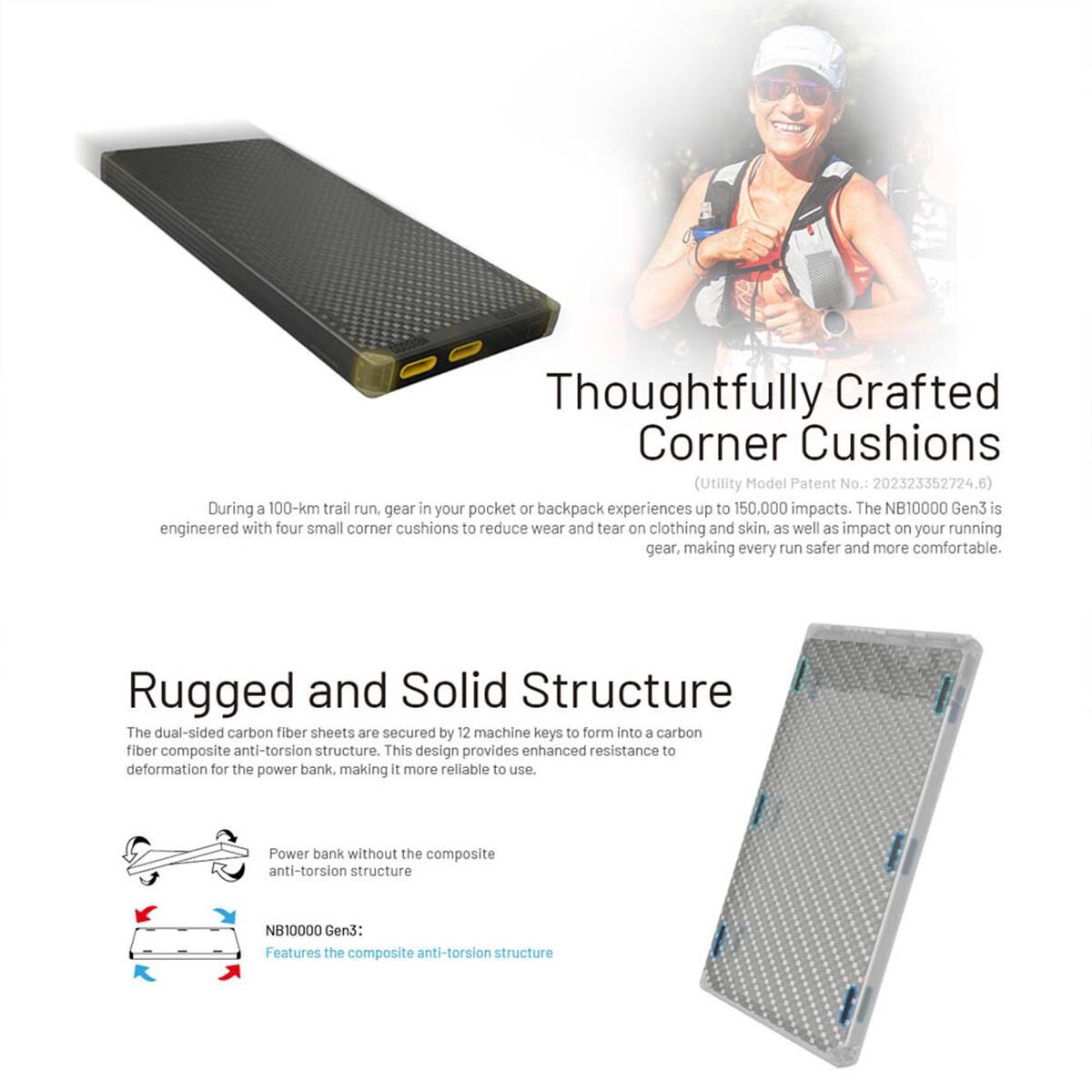 NITECORE ULTRA LIGHTWEIGHT CARBON FIBER ENERGY BRICK 10000mAh POWER BANK, , scanz_hi-res