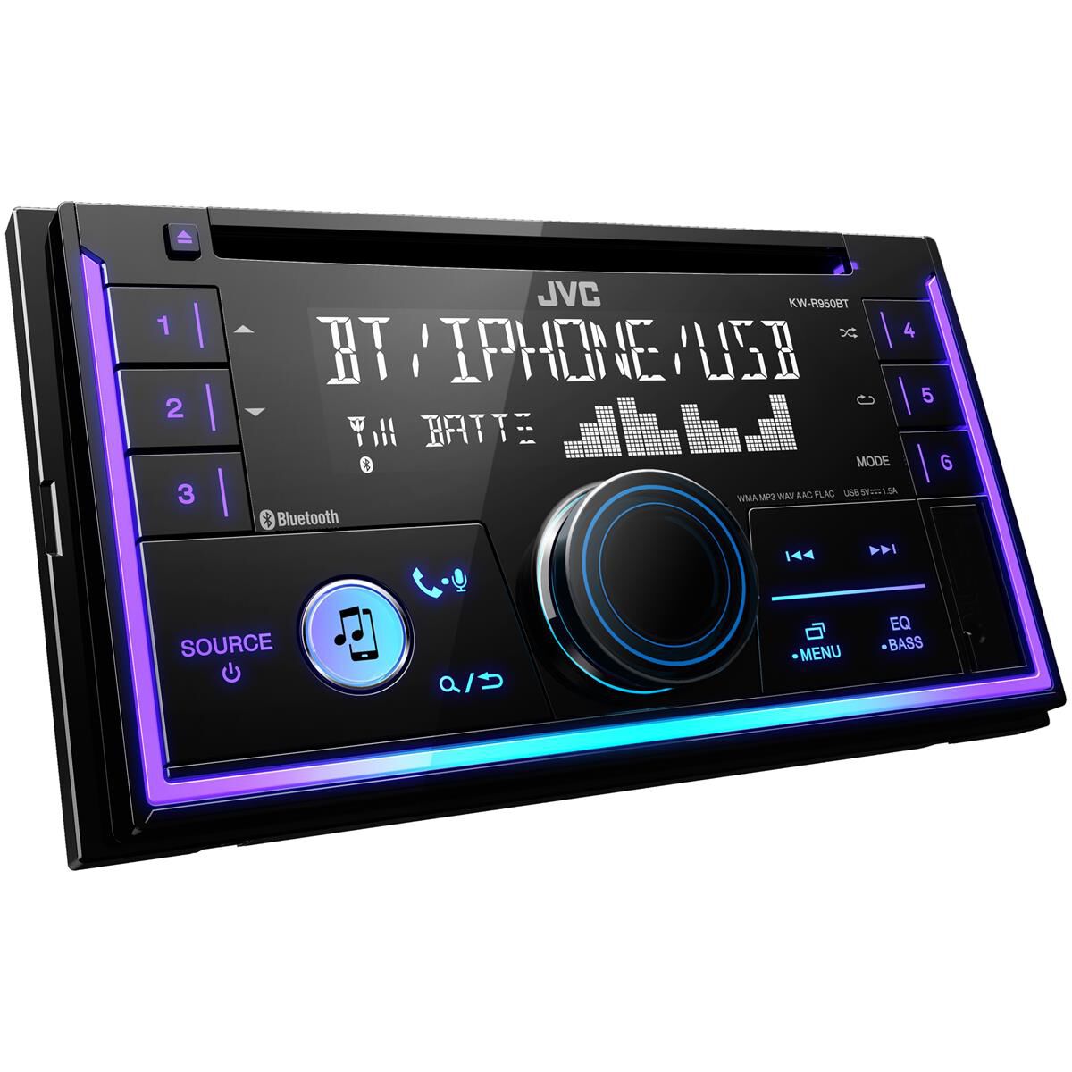 JVC DUAL DIN MECHLESS BLUETOOTH USB RECEIVER, , scanz_hi-res