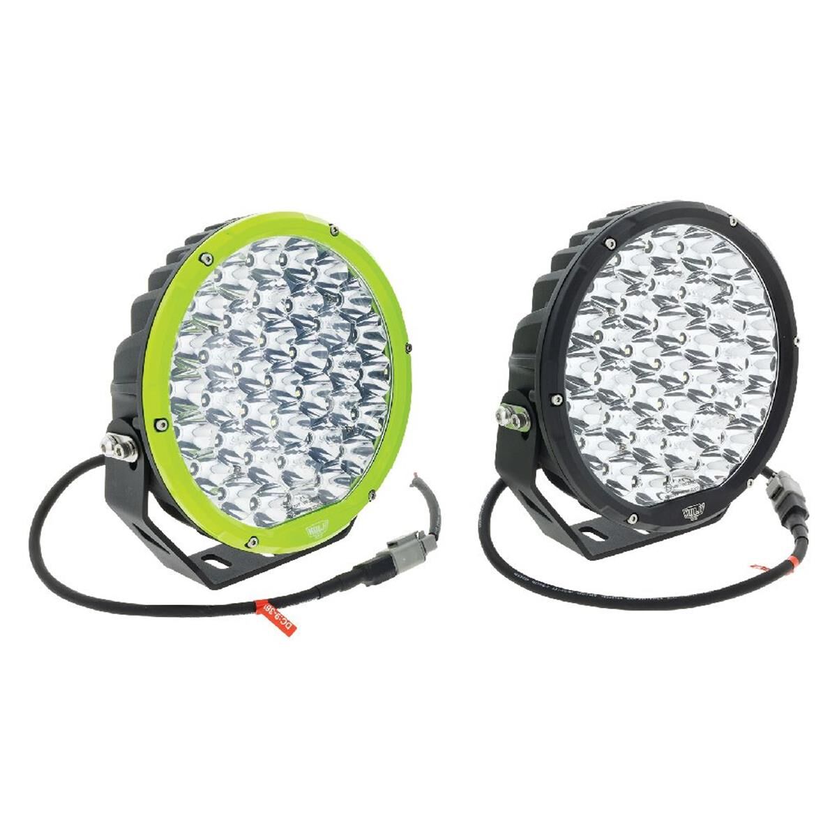 PKT 2 9" RND LED DRIVING LAMP KIT 9-36V 160W 37 LEDs GREEN & BLACK 15,600Lmns, , scanz_hi-res