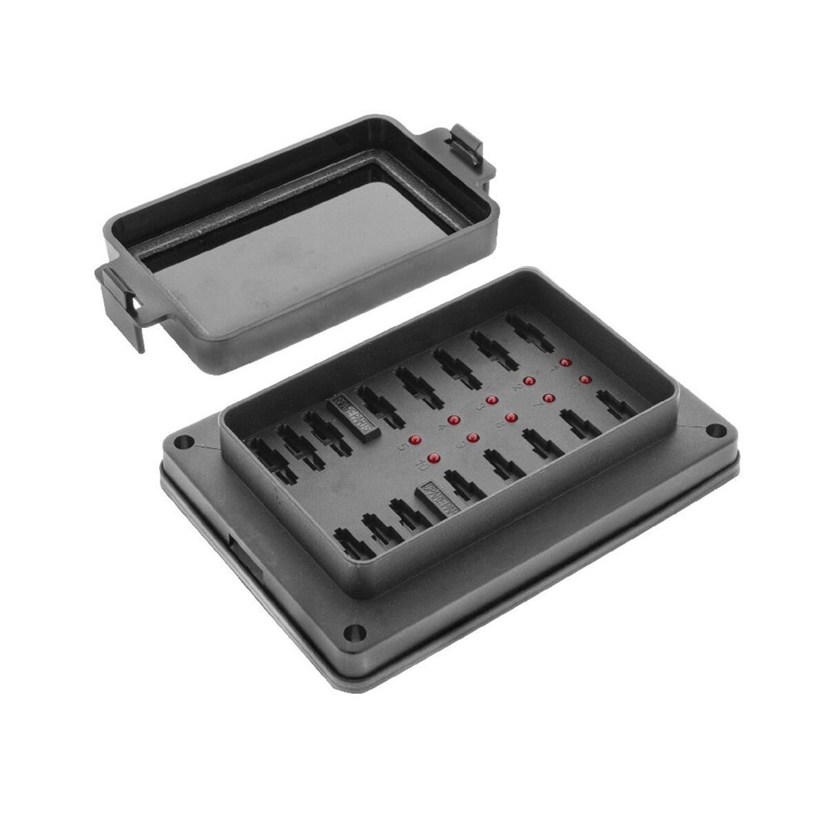 10 WAY FUSE BOX W/PROOF ATS STANDARD BLADE CLIP COVER LED **REPLACES 54445BL **, , scanz_hi-res