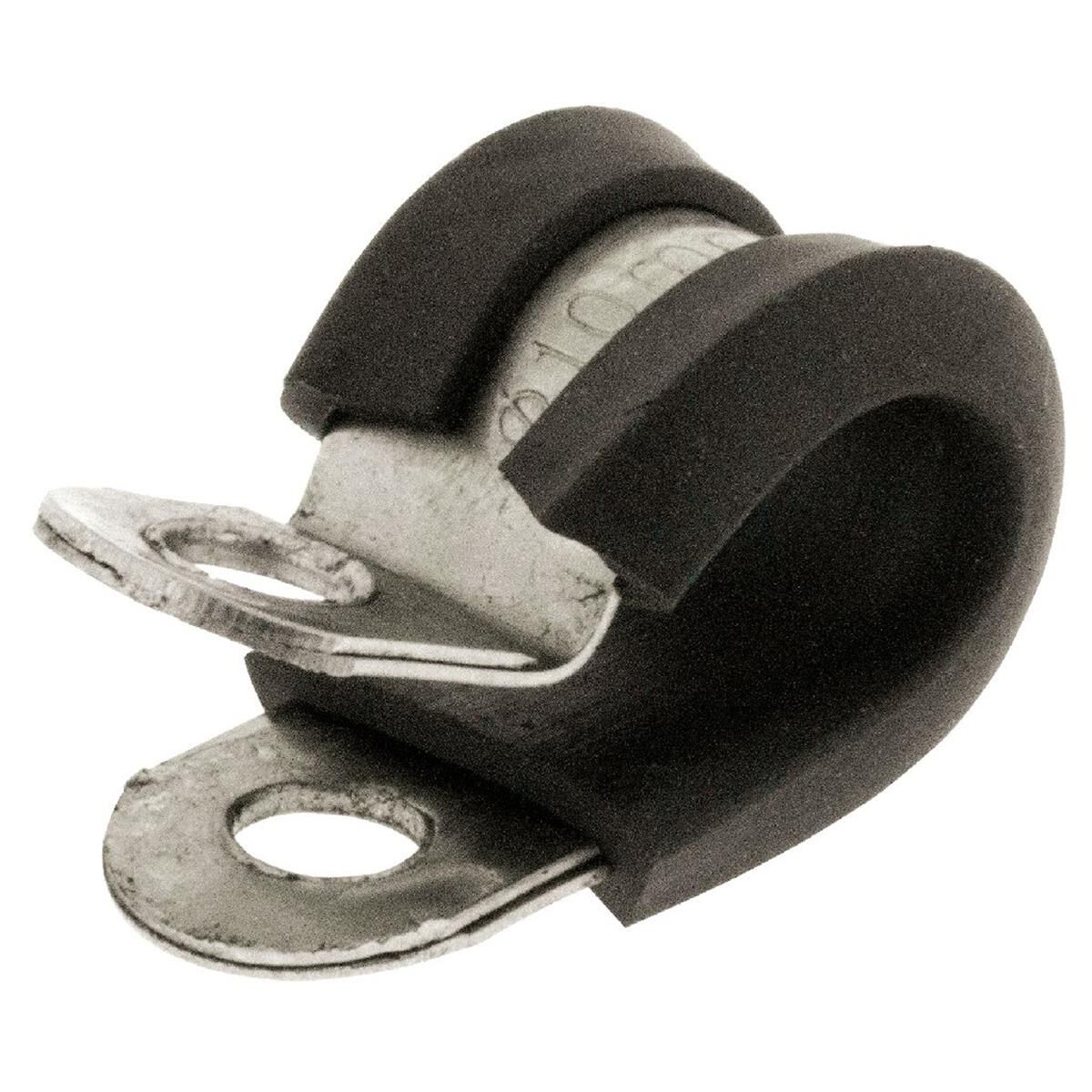 PKT 10 P CLIP 10mm STAINLESS STEEL WITH RUBBER INSERT REINFORCED MOUNTING JAYLEC, , scanz_hi-res
