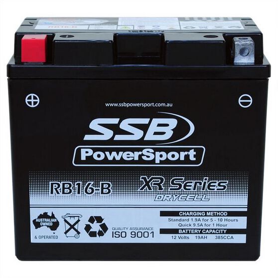 MOTORCYCLE AND POWERSPORTS BATTERY (YB16-B) AGM 12V 19AH 385CCA BY SSB HIGH PERFORMANCE, , scanz_hi-res