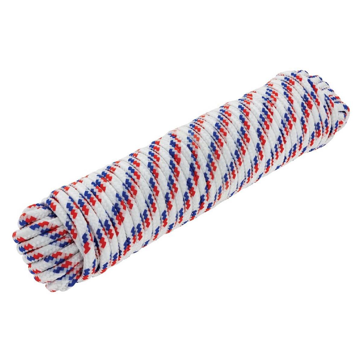 ROPE 30M WHT/RED/BL EXTRA STRONG 66KGS WORKING LOA DIAMOND BRAIDED, , scanz_hi-res