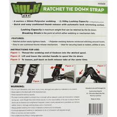 QTY 1 HD RATCHET TIEDOWN 6m 50mm 2150kg LASHING CAPACITY  HULK 4x4, , scanz_hi-res