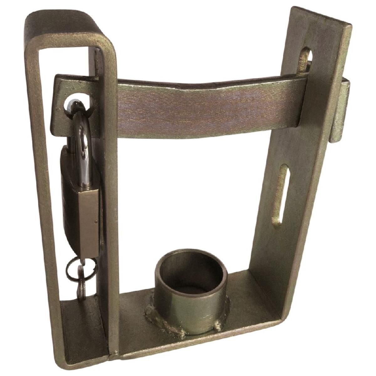 HULK TRAILER COUPLING LOCK INCLUDES PADLOCK & KEYS 190mmH X 145mm W 3mm, , scanz_hi-res