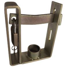 HULK TRAILER COUPLING LOCK INCLUDES PADLOCK & KEYS 190mmH X 145mm W 3mm, , scanz_hi-res