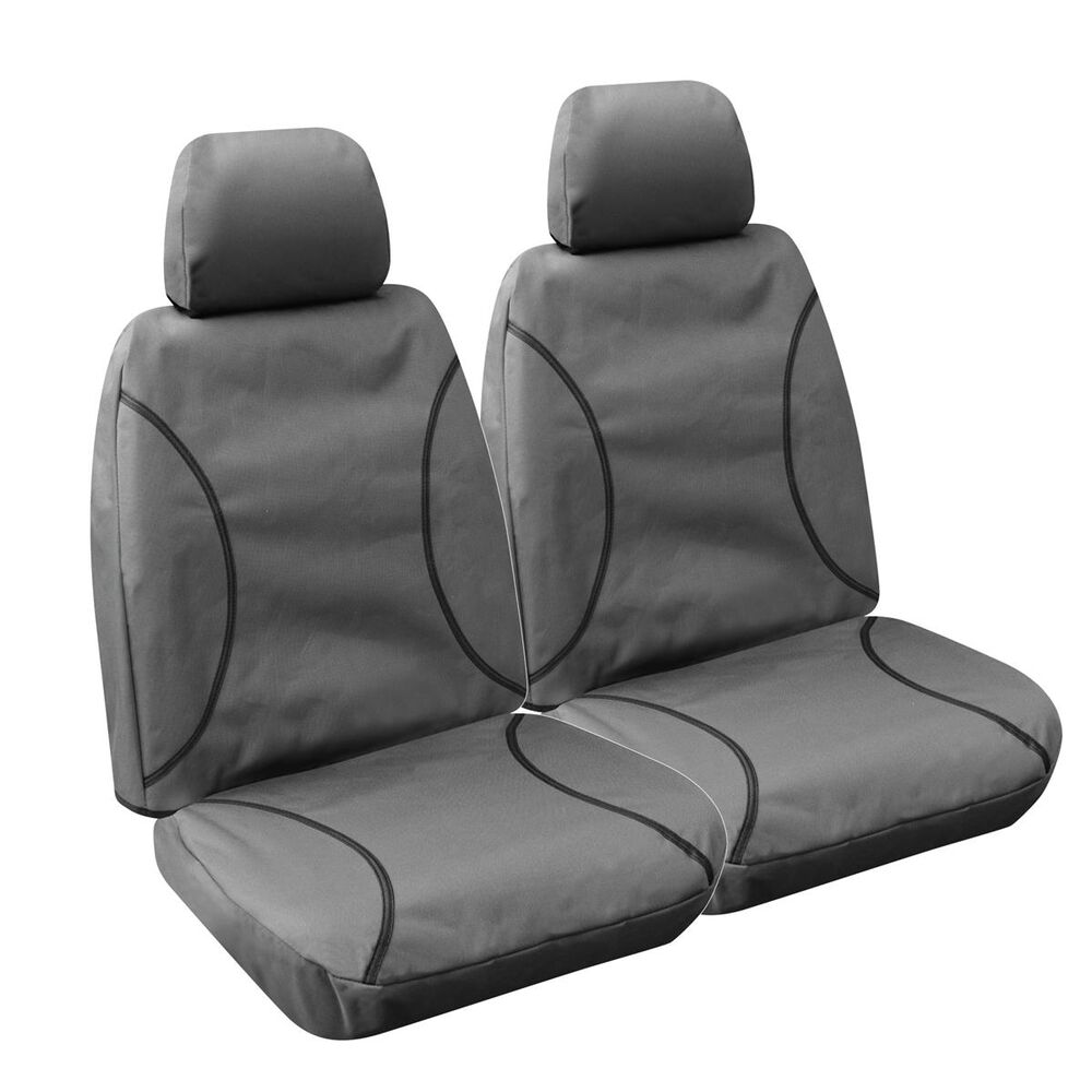 Tradies Canvas Ready Made Seat Covers Front, Grey, Suits BT50 Ranger