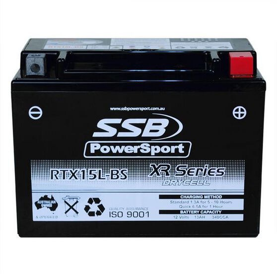 MOTORCYCLE AND POWERSPORTS BATTERY (YTX15L-BS) AGM 12V 13AH 340CCA BY SSB HIGH PERFORMANCE, , scanz_hi-res