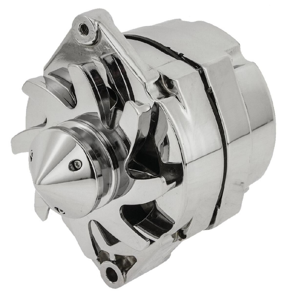 ALT UNIVERSAL AND CHEV APPS 12V 100 AMP CHROME 1 WIRE 1 A PULLEY 10SI STYLE, , scanz_hi-res