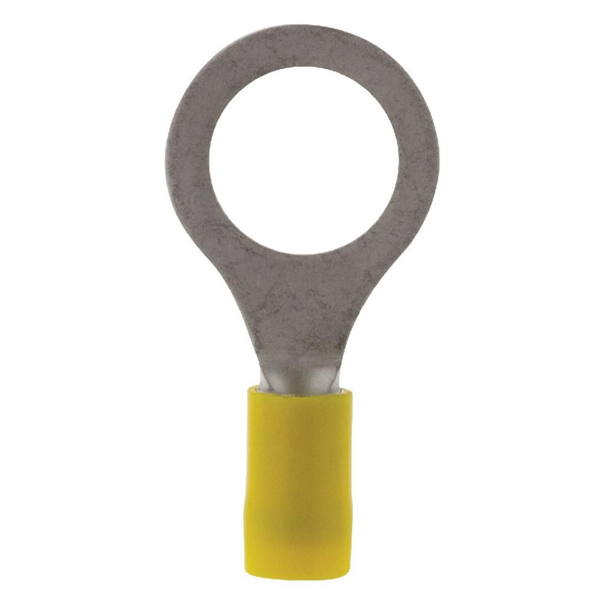 PKT10 RING TERMINAL 12mm INSUL PVC DOUBLE CRIMP YELLOW JAYLEC, , scanz_hi-res