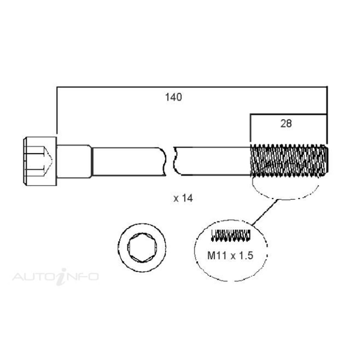 HEAD BOLT SET NISSAN RB20/25 EARLY, , scanz_hi-res