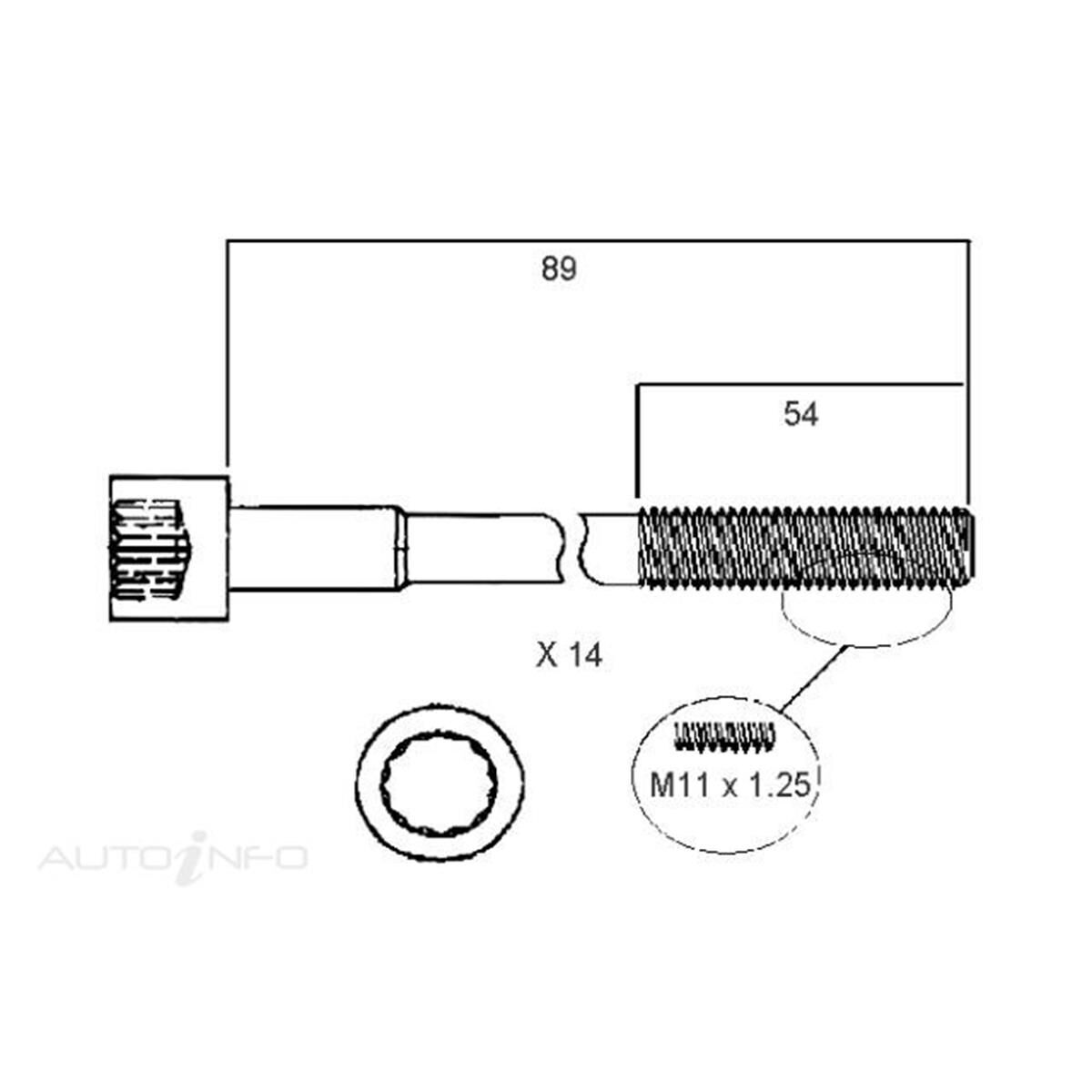 HEAD BOLT SET TOYOTA 1 2JZ-GE, , scanz_hi-res