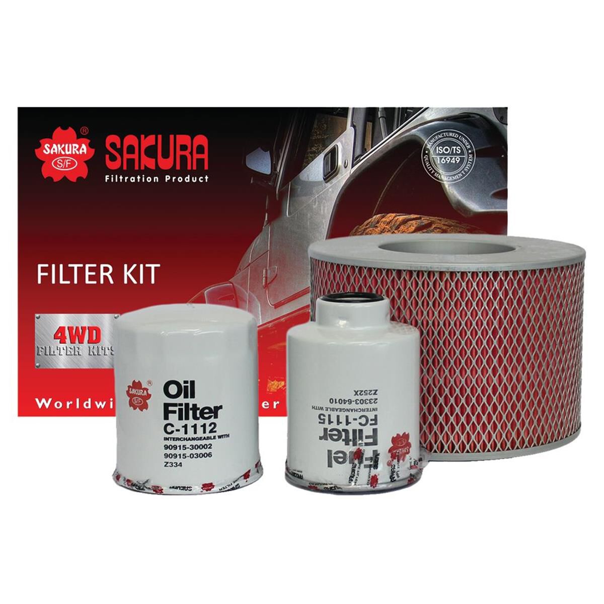 FILTER KIT OIL AIR FUEL TOYOTA HILUX SURF LANDCRUISER KZN185  1KZTE 3.0L HZJ105 4.2L DIESEL, , scanz_hi-res