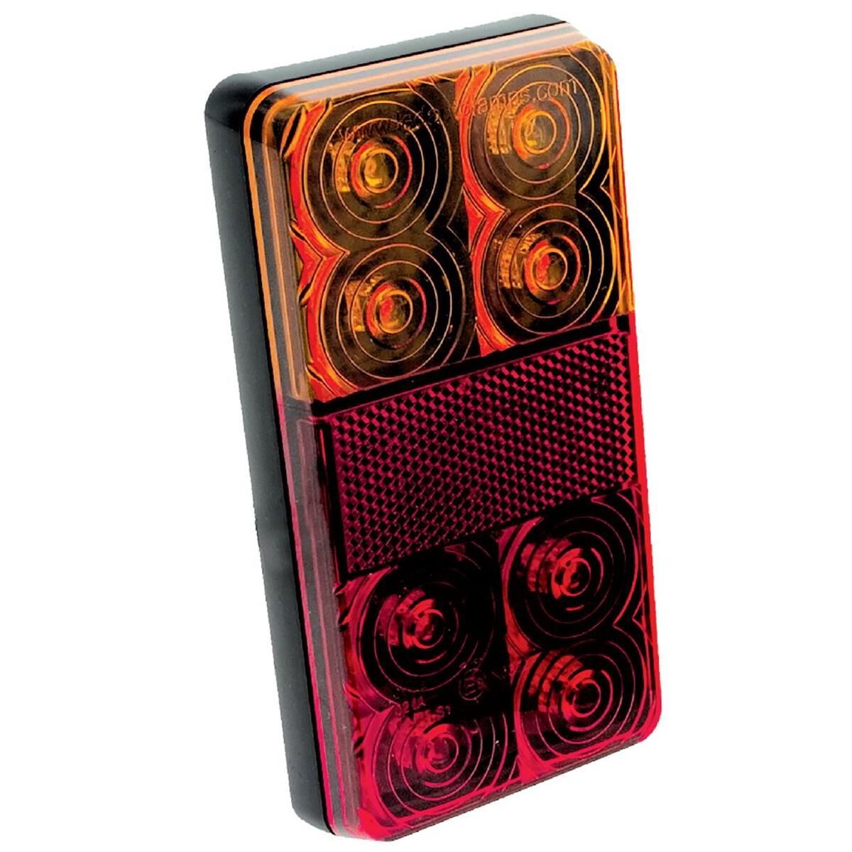 PKT 2 LED STOP/TAIL/INDICATOR LAMP 12V WITH REFLEX REFLECTOR 150 x 80 x 24mm, , scanz_hi-res
