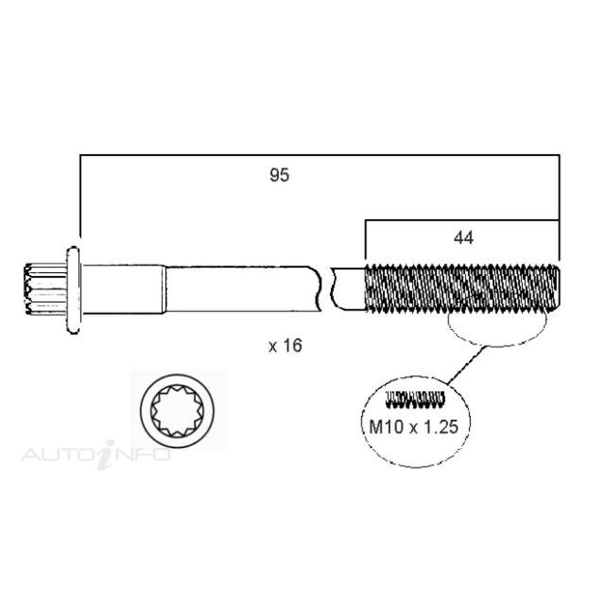 HEAD BOLT SET MITSUBISHI 6A12, , scanz_hi-res