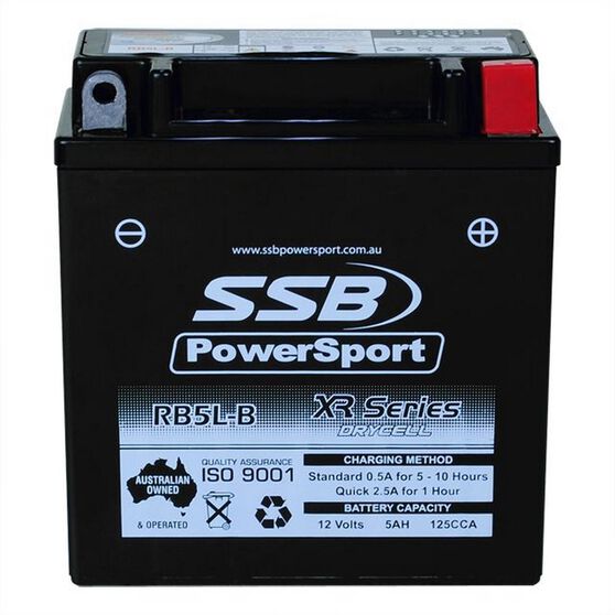 MOTORCYCLE AND POWERSPORTS BATTERY (YB5L-B) AGM 12V 5AH 125CCA BY SSB HIGH PERFORMANCE, , scanz_hi-res