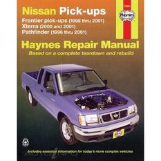 NISSAN FRONTIER, XTERRA & PATHFINDER HAYNES REPAIR MANUAL FOR 1996 THRU 2004 COVERING FRONTIER PICK-UP (1998 THRU 2004), XTERRA (2000 AND 2004) AND PATHFINDER (1996 THRU 2004) (DOES NOT INCLUDE INFORMATION ON SUPERCHARGED ENGINE MODELS), , scanz_hi-res