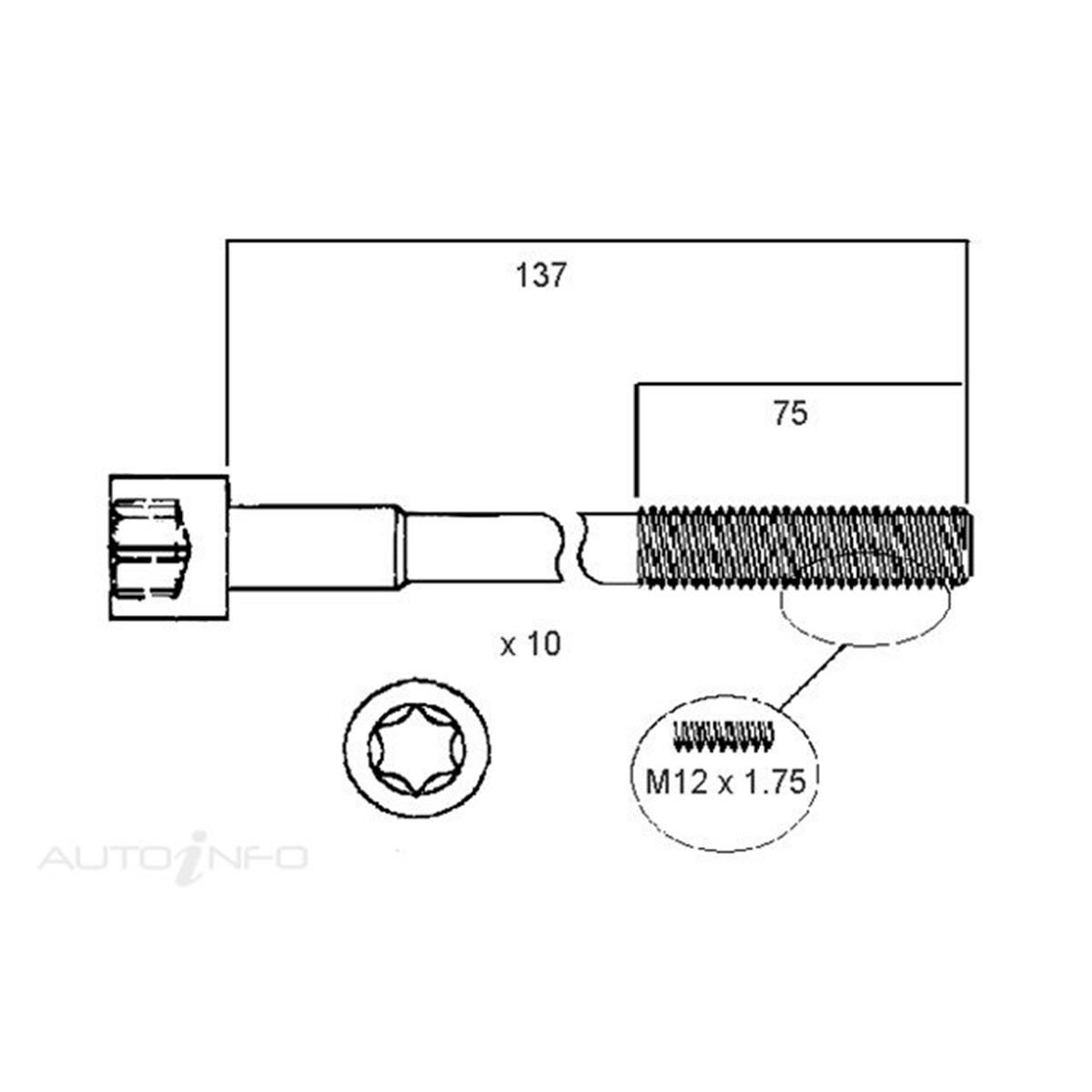 HEAD BOLT SET FORD D18 D18T, , scanz_hi-res