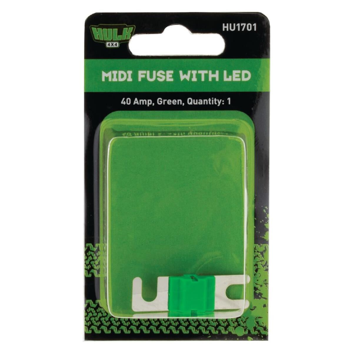PKT 1 MIDI FUSE GREEN 40 AMP WITH LED 32 VDC, , scanz_hi-res