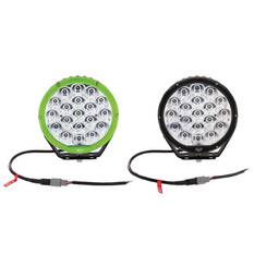 PKT 2 7" RND LED DRIVING LAMP KIT 9-36V 106W 19 LEDs GREEN & BLACK 11,000Lmns, , scanz_hi-res