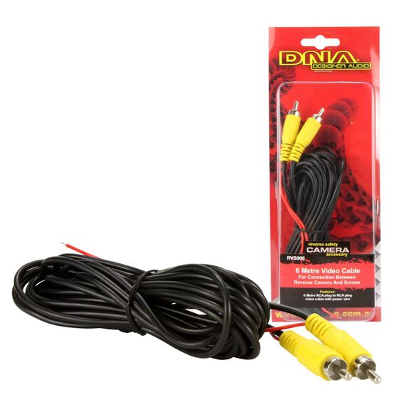 CAMERA VIDEO CABLE RCA TO RCA WITH POWER WIRE 6MTR, , scanz_hi-res